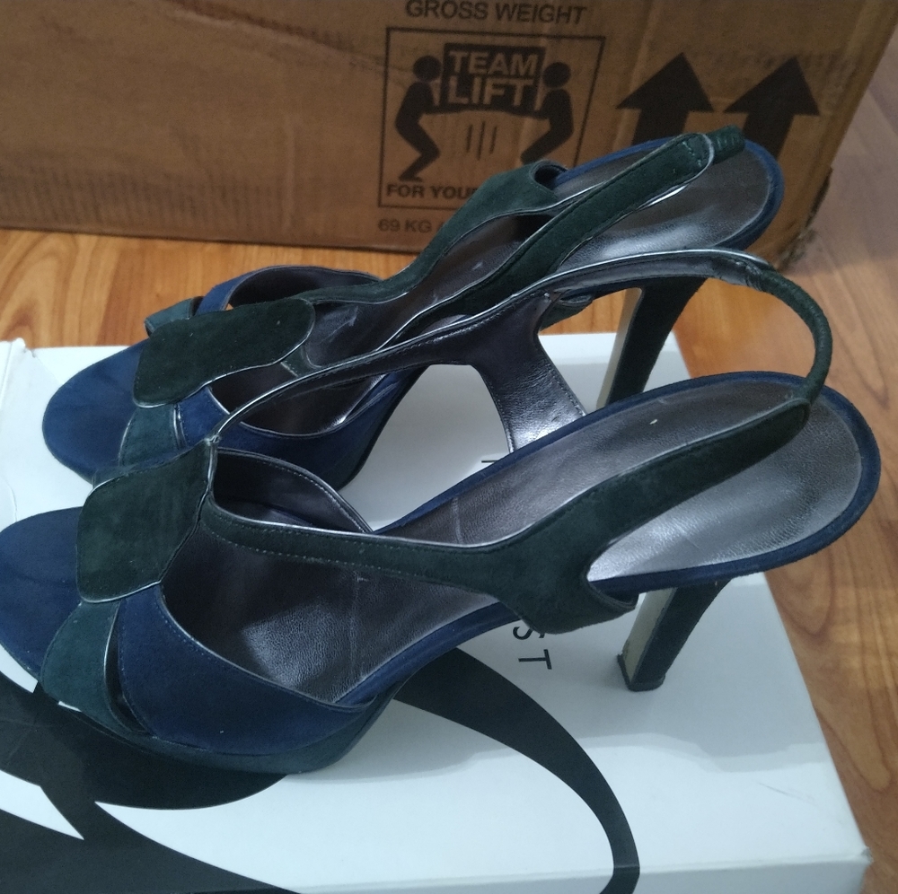 Nine West Green/Navy High heel sandals